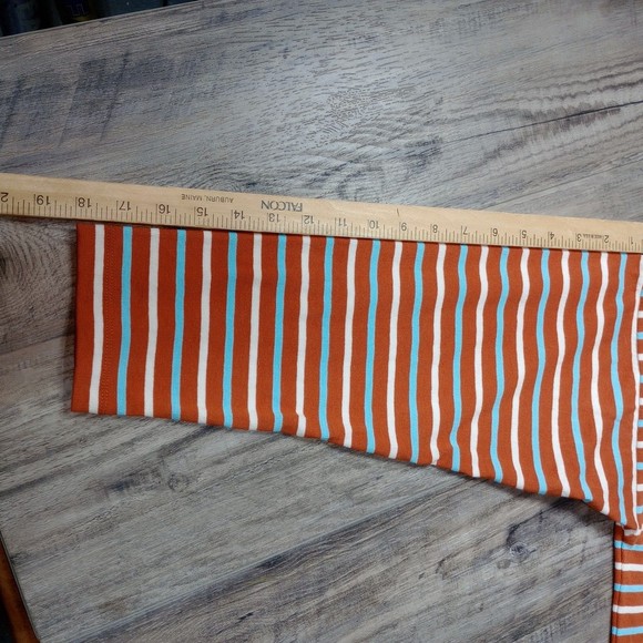 NWT   J Crew Long Sleeve Striped Top Women's Size Large 100% Cotton Orange Blue - Picture 8 of 12